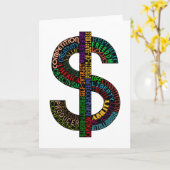 Carte de voeux de symbole dollar (Fleur jaune)