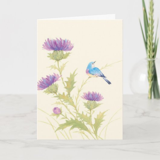 Carte de voeux de sympathie aux oiseaux de fleurs  (Devant)