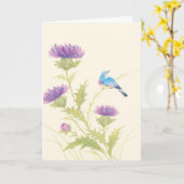 Carte de voeux de sympathie aux oiseaux de fleurs  (Fleur jaune)