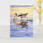 Carte de voeux de sympathie d'oiseau de scène de (Fleur jaune)