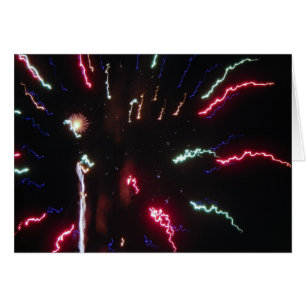 Carte de voeux de taille Fireworks