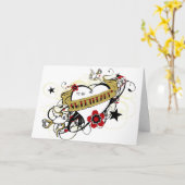 Carte de voeux de tatouage Sweetheard (Fleur jaune)