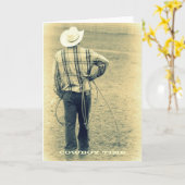 Carte de voeux de temps de cowboy (Fleur jaune)