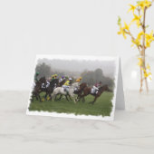 Carte de voeux de terrain du cheval de course (Fleur jaune)