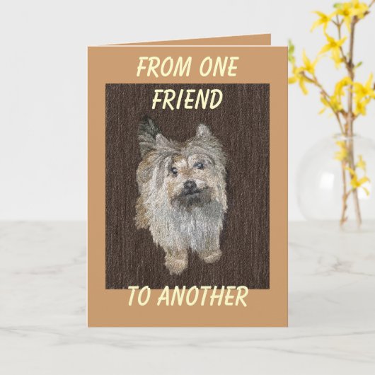 Carte de voeux de Terrier de cairn (Fleur jaune)