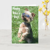 Carte de voeux de terrier de Yorkshire du jour du (Fleur jaune)