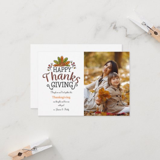 Carte de vœux de Thanksgiving (Devant/Arrière en situation)