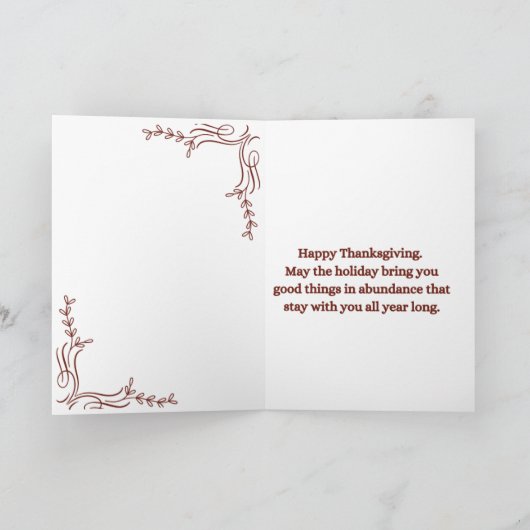Carte de vœux de Thanksgiving (Intérieur)