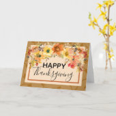 Carte de vœux de Thanksgiving à motif floral d'aut (Fleur jaune)