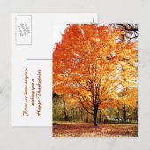 Carte de vœux de Thanksgiving aux feuilles d'érabl (Devant / Derrière)