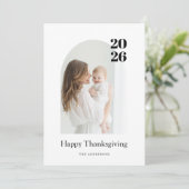 Carte de vœux de Thanksgiving avec arche moderne (Debout devant)