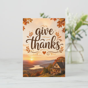 Carte de vœux de Thanksgiving avec un fond plat