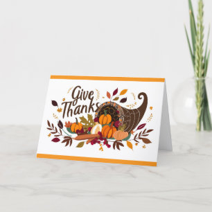 Carte de vœux de Thanksgiving Corne d'abondance de