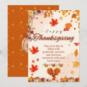 Carte de vœux de Thanksgiving d'automne (Devant / Derrière)