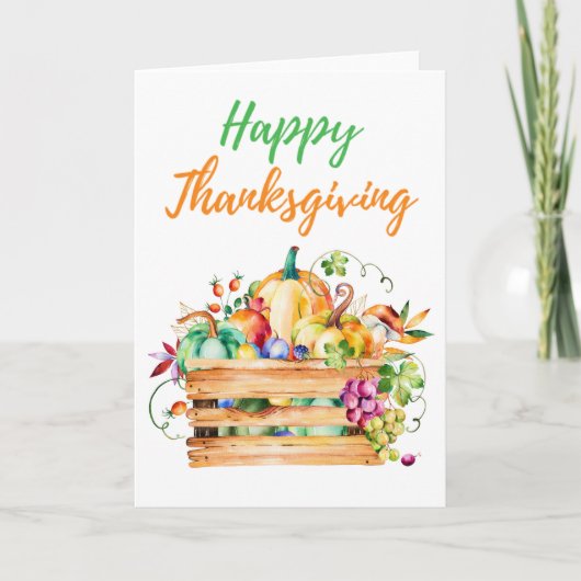 Carte de voeux de thanksgiving de panier de (Devant)