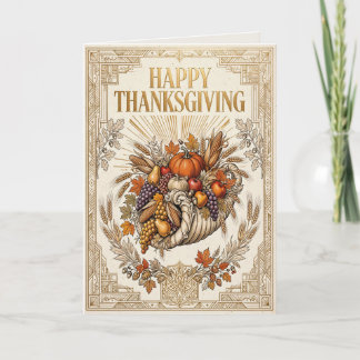 Carte de vœux de Thanksgiving de style vintage des