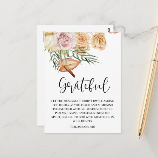 Carte de vœux de Thanksgiving heureux de récolte d (Devant/Arrière en situation)