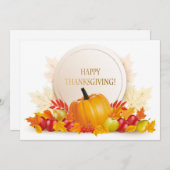 Carte de vœux de Thanksgiving joyeuse (Devant / Derrière)