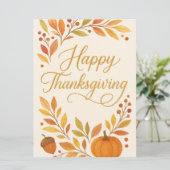 Carte de vœux de Thanksgiving joyeux (Debout devant)