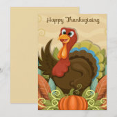 Carte de vœux de Thanksgiving joyeux (Devant / Derrière)