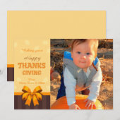 Carte de vœux de Thanksgiving joyeux (Devant / Derrière)