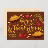 Carte de vœux de Thanksgiving joyeux (Devant / Derrière)