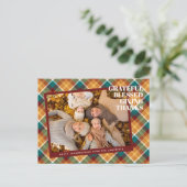 Carte de vœux de Thanksgiving mignonne sur fond éc (Debout devant)