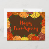 Carte de vœux de Thanksgiving pour des amis heureu (Devant / Derrière)