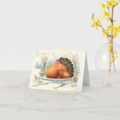 Carte de vœux de Thanksgiving pour la dinde rôtie (Fleur jaune)