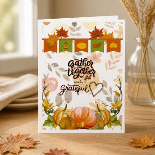 Carte de vœux de Thanksgiving Rassemblement