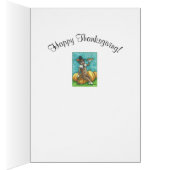 CARTE DE VŒUX DE THANKSGIVING SINGE CHAUSSETTE Ver (Intérieur (Droit))