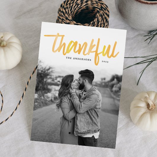 Carte de vœux de Thanksgiving | Thankful Brushed