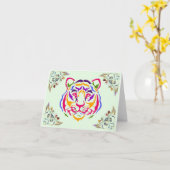 Carte de vœux de tigre (Fleur jaune)