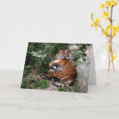 Carte de voeux de tigre (Fleur jaune)