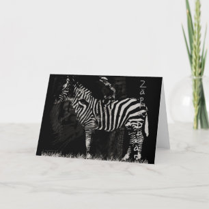 Carte de voeux de tigre de zèbre