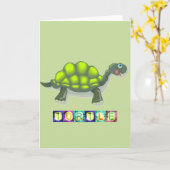 Carte de voeux de tortue (Fleur jaune)