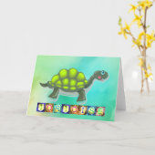 Carte de voeux de tortue (Fleur jaune)