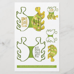 Carte de voeux de tortue Disposition et étiquettes