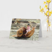 Carte de voeux de tour d'escargot (Fleur jaune)