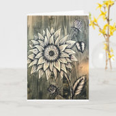 Carte de voeux de tournesol (Fleur jaune)