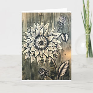Carte de voeux de tournesol