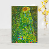 Carte de voeux de tournesol de Gustav Klimt (Fleur jaune)