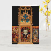 Carte de voeux "de triptyque de papillon de hibou" (Fleur jaune)