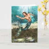 Carte de voeux de tritons (Fleur jaune)