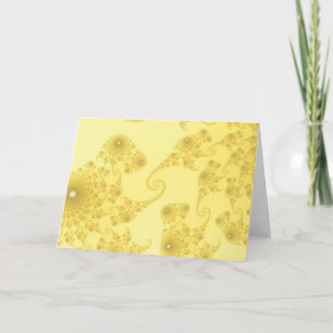 Carte de vœux de troupe de hippocampes en or jaune