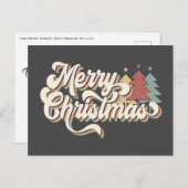 Carte de vœux de typographie Noël rétro vintage (Devant / Derrière)