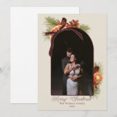 Carte de vœux de vacances à l'orange et à la canne (Devant / Derrière)