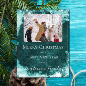 Carte de vœux de vacances à motif plat de flocons 