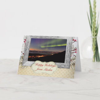 Carte de voeux de vacances Alaskan Northern Lights