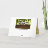 Carte de vœux de vacances au raton laveur joyeux (Dos)